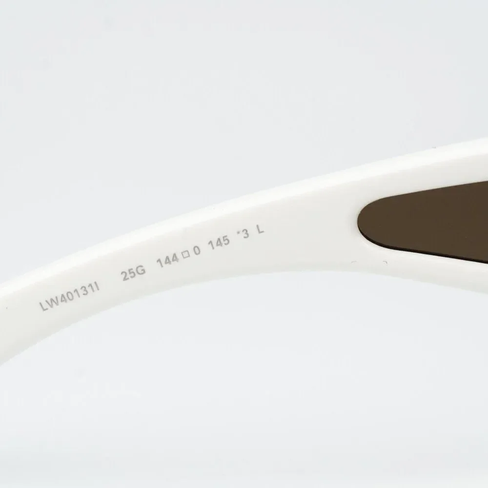 Loewe FASHION Men Sunglasses White Gold Brown Mirror Shield LW40131I 25G